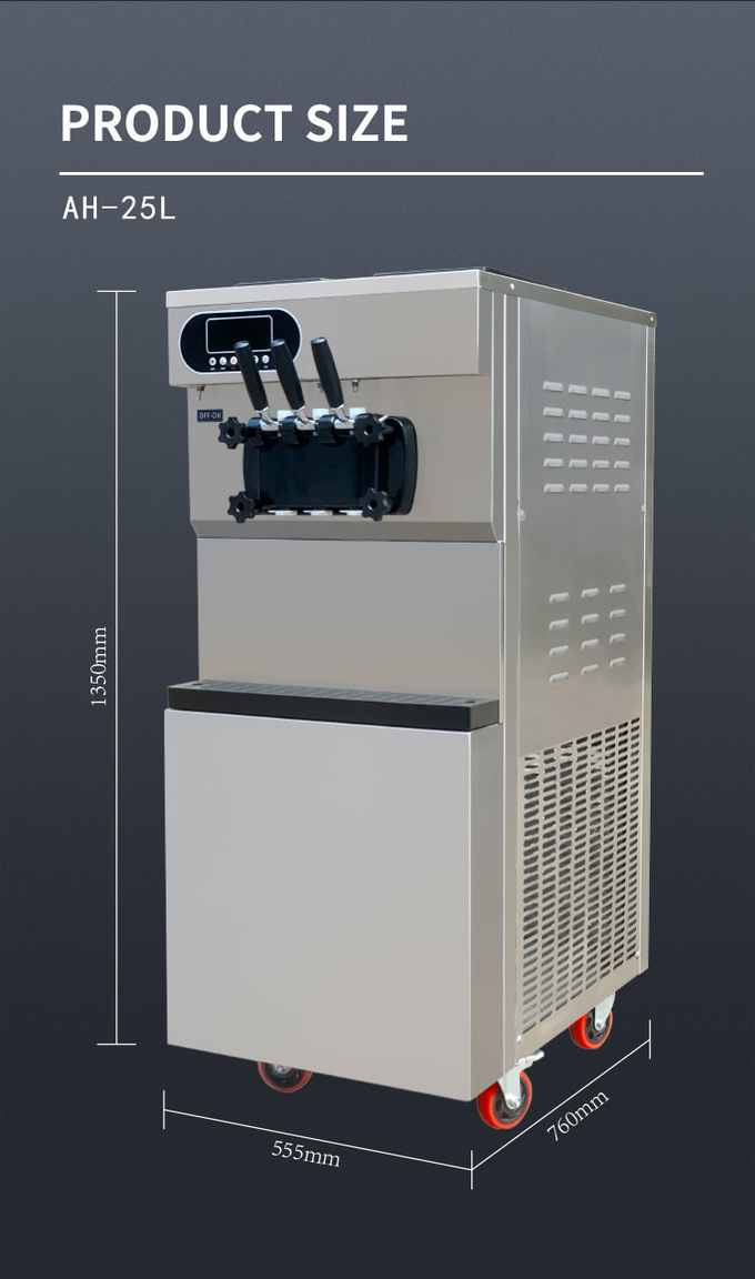Εμπορική μηχανή 3 παγωτού υπολογιστών γραφείου ανοξείδωτου 25L κατασκευαστής ρόλων γεύσης 6