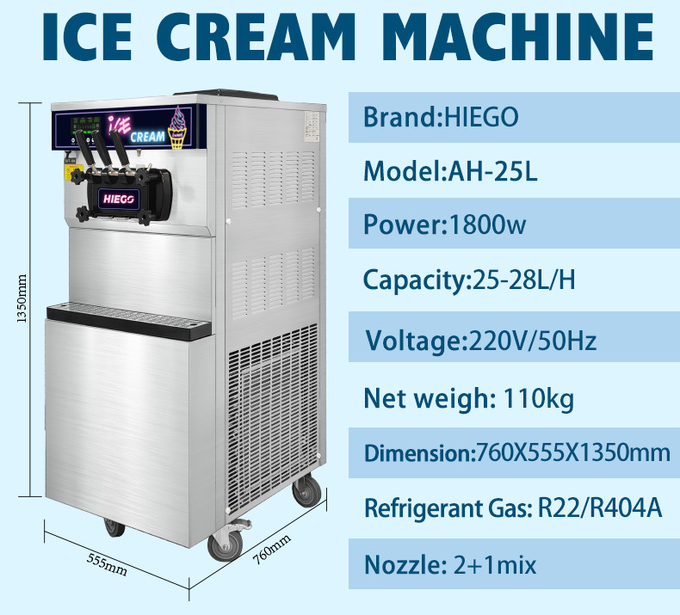 Κινητή εμπορική 36l Gelato κατασκευαστών μηχανή παγωτού ξενοδοχείων εμπορική 6