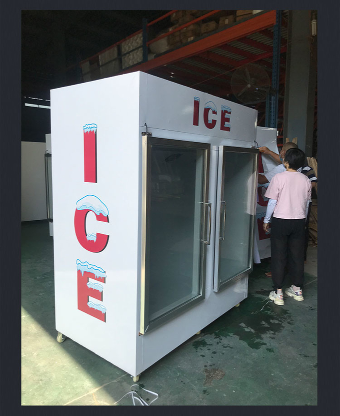 Hotel Kitchen Ice Bag Merchandiser Freezer Εμπορικό ντουλάπι παγωτού R404a 5
