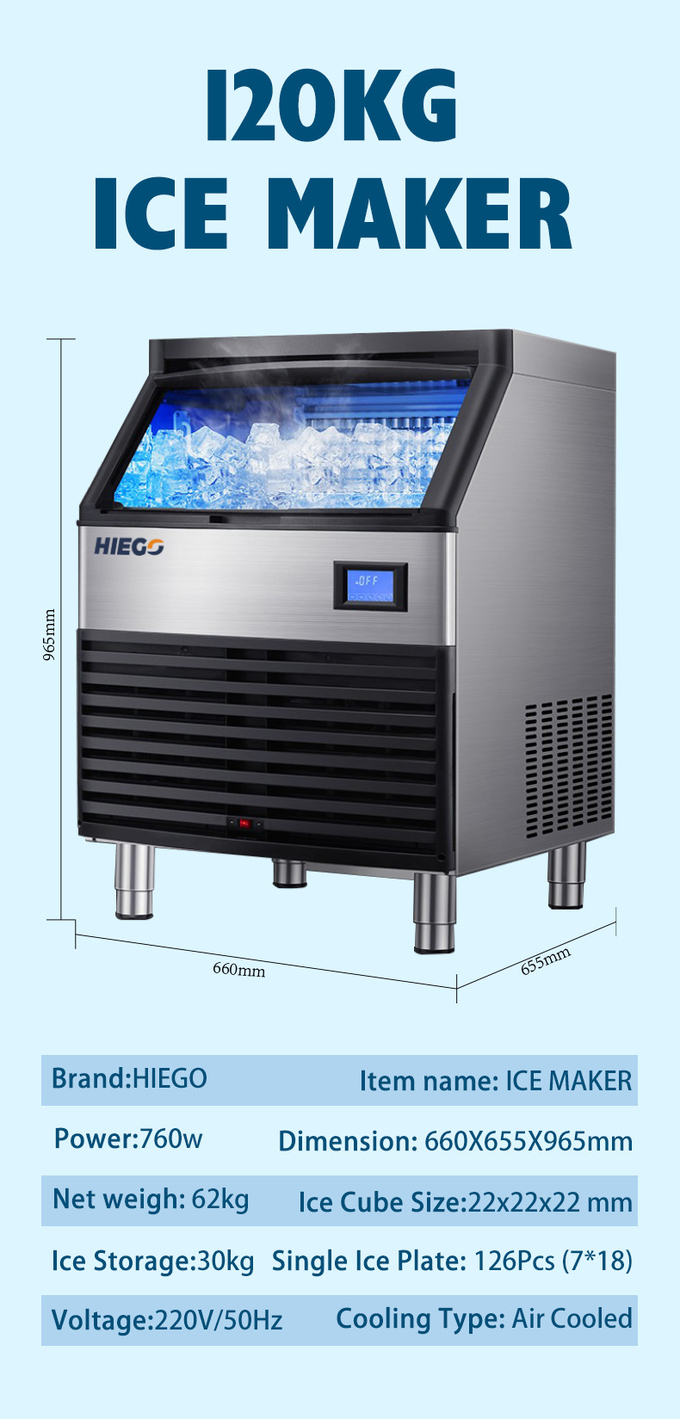Από ανοξείδωτο χάλυβα ABS Αυτόματη παγομηχανή Block Ice Machine For Beverage Food Shop 9