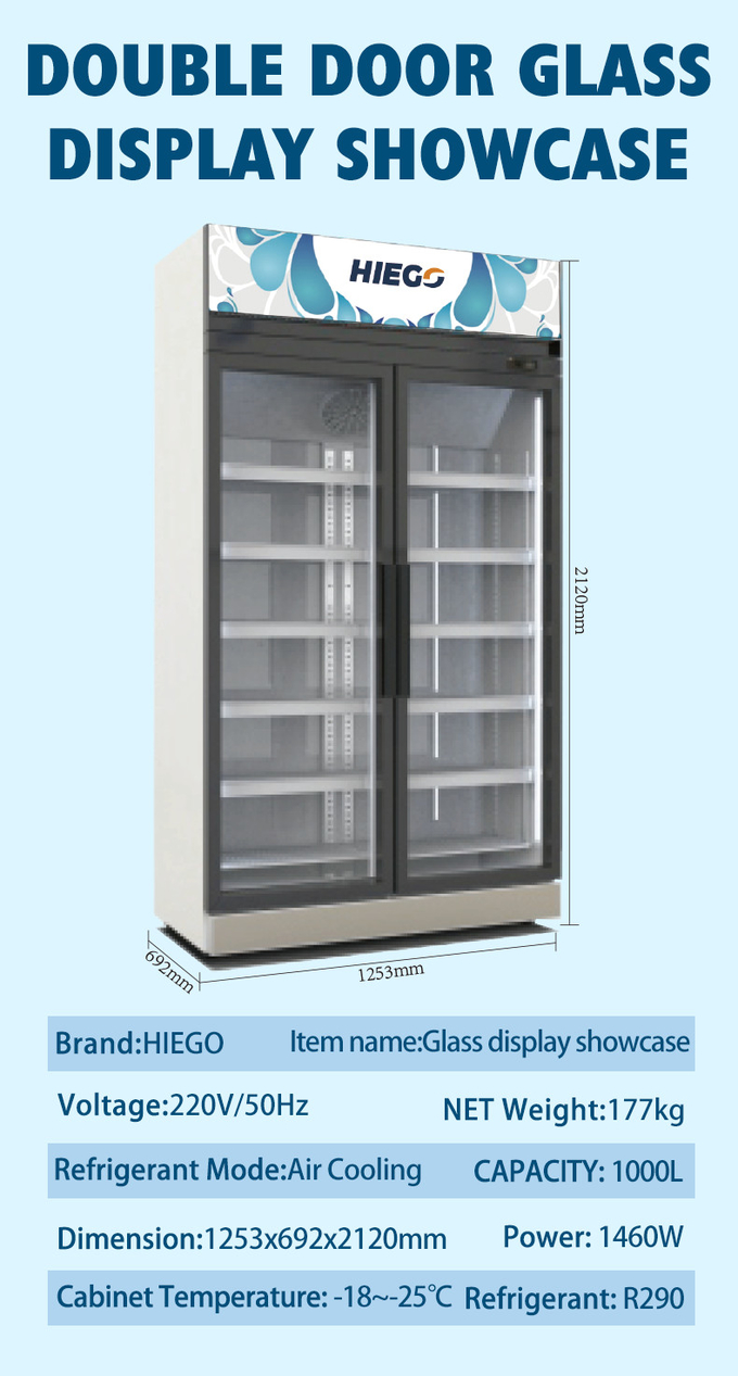 380L κρύο ψυγείο πορτών γυαλιού επίδειξης υπεραγορών μπύρας ψυγείων ποτών 8