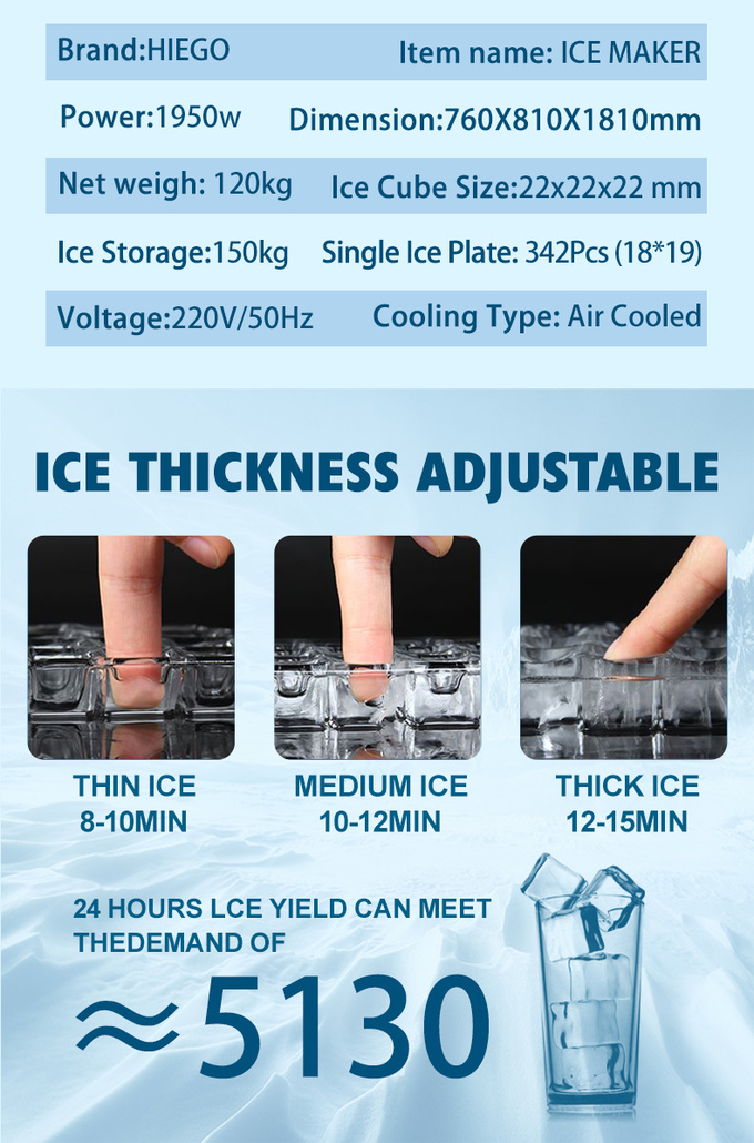 400kg/η μηχανή κατασκευαστών κύβων πάγου ημέρας με το σύστημα αερόψυξης και πωλεί τον πάγο 8