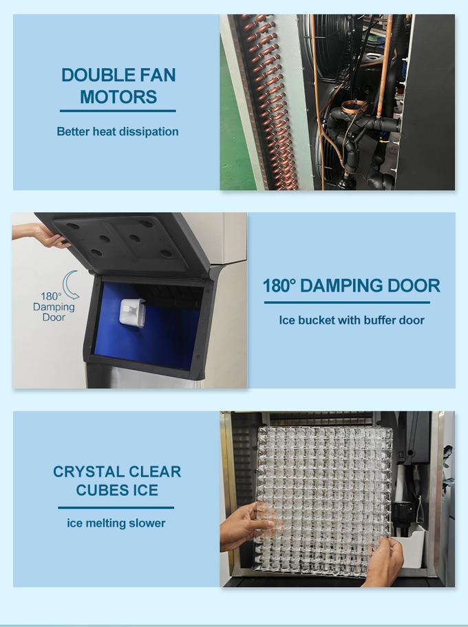 150KG/24hr Dice Square Cube Ice Maker Machines Μηχανή πάγου για εμπορική χρήση 2
