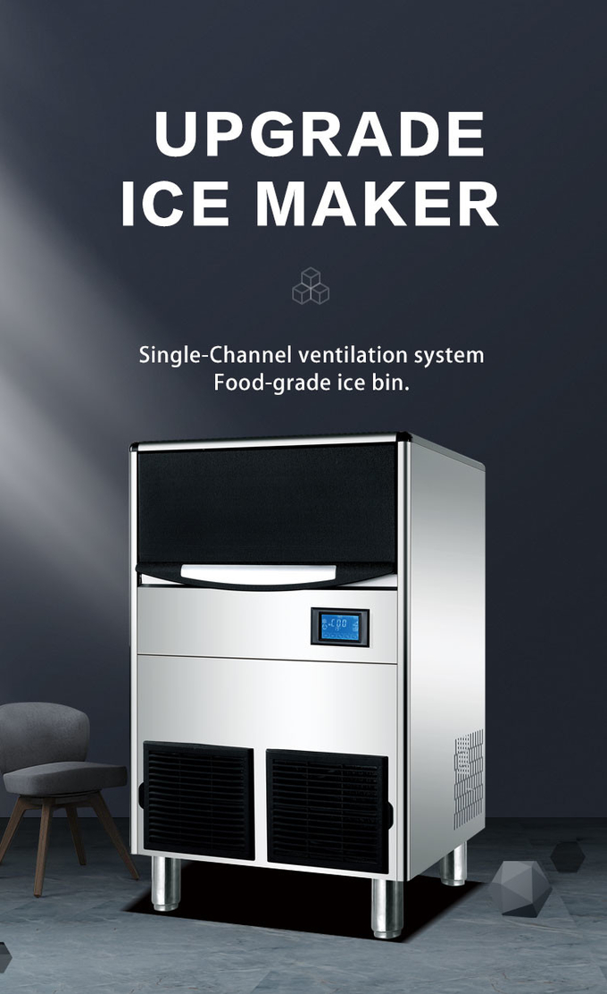 Ice Capacity 100kg 24H LCD Εμπορική μηχανή παγομηχανής για εστιατόριο Bar Cafe Προς πώληση 0