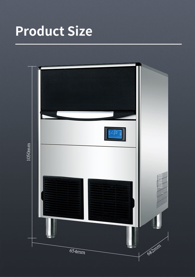 Ice Capacity 100kg 24H LCD Εμπορική μηχανή παγομηχανής για εστιατόριο Bar Cafe Προς πώληση 7
