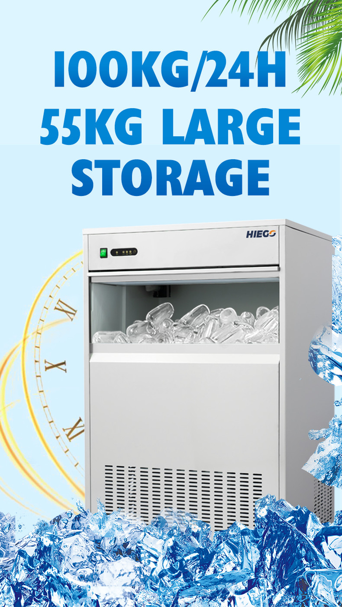 Εμπορική μηχανή πάγου Counter Nugget 50kg Bullet Ice Making Machine Air Cooling 4