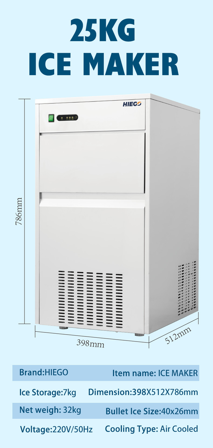 25kg Small Nugget Ice Maker Under Counter Economic Φορητό μηχάνημα Ice Nugget 1