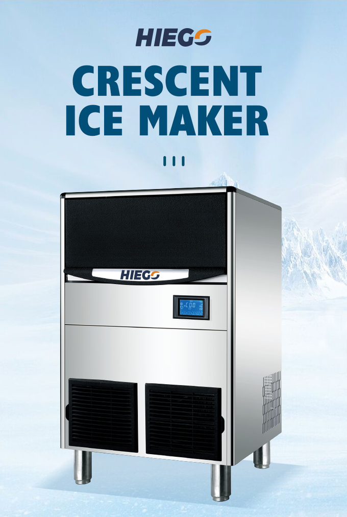 Μηχανή 100KG/24Hr Crescent Ice Machine R404 45kg Clear Ice Making Machine for Commercial 1