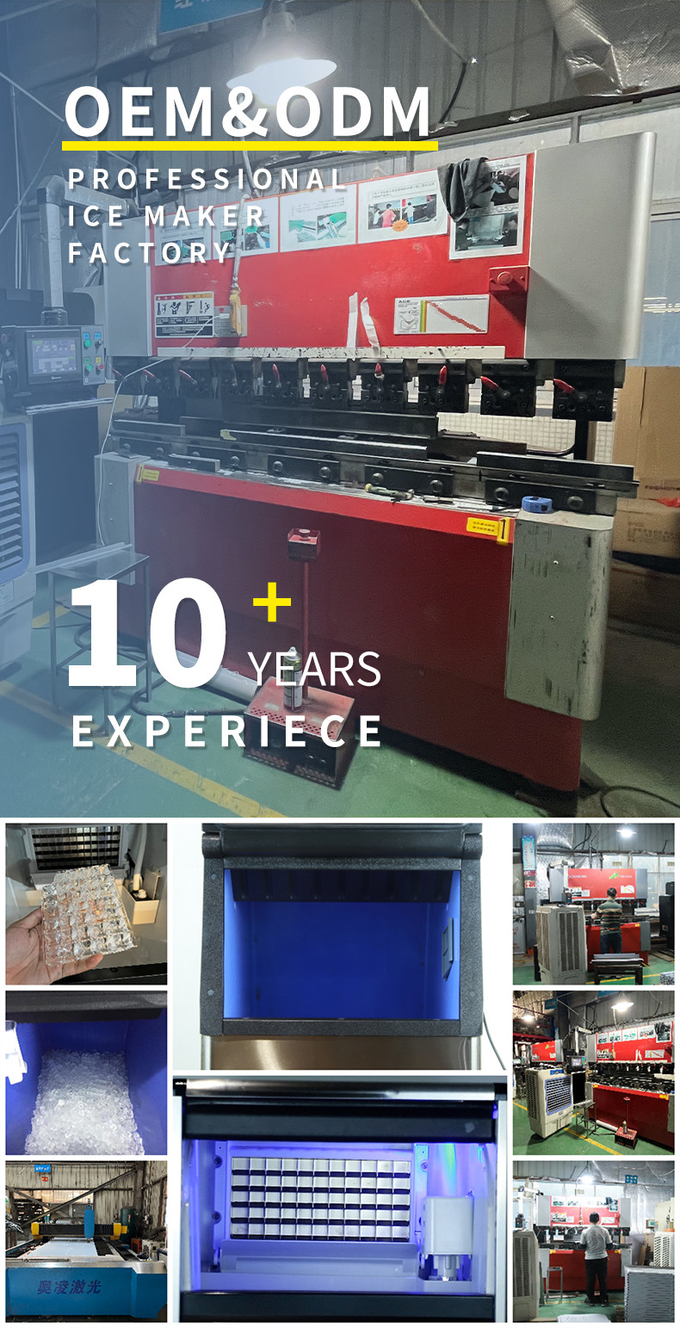 Μηχανή 100KG/24Hr Crescent Ice Machine R404 45kg Clear Ice Making Machine for Commercial 13