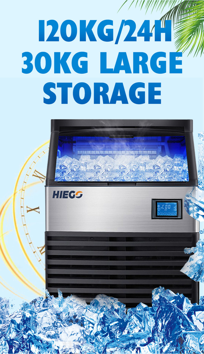 Από ανοξείδωτο χάλυβα ABS Αυτόματη παγομηχανή Block Ice Machine For Beverage Food Shop 1