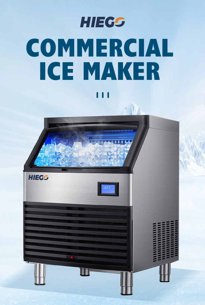Από ανοξείδωτο χάλυβα ABS Αυτόματη παγομηχανή Block Ice Machine For Beverage Food Shop 0