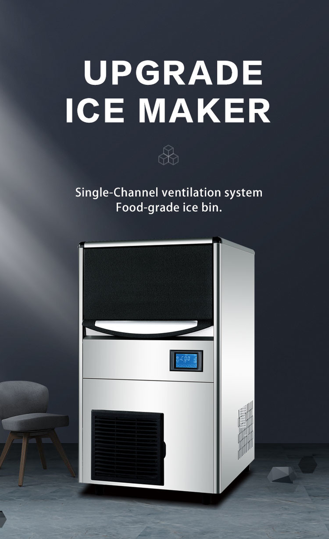 Οικιακή χρήση Factory 60KG/24h Cube Ice Maker Machine Full-Automatic Ice Bin Maker 0