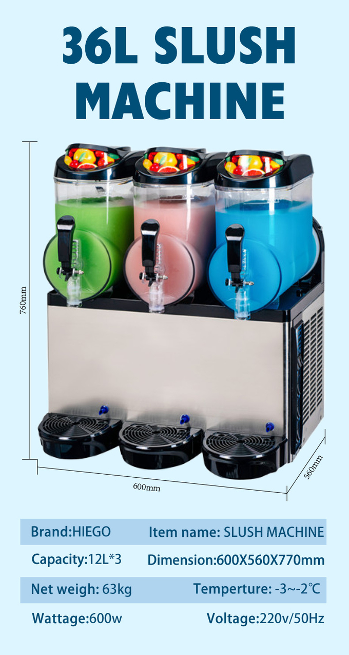 Μηχανή καφέ γρανίτας από ανοξείδωτο ατσάλι 36 λίτρων Εμπορική Slush Machine 0
