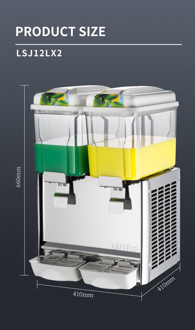 Φορητό μηχάνημα ψύξης χυμού φρούτων 36l 3 Tank Juice Dispenser από ανοξείδωτο χάλυβα 8