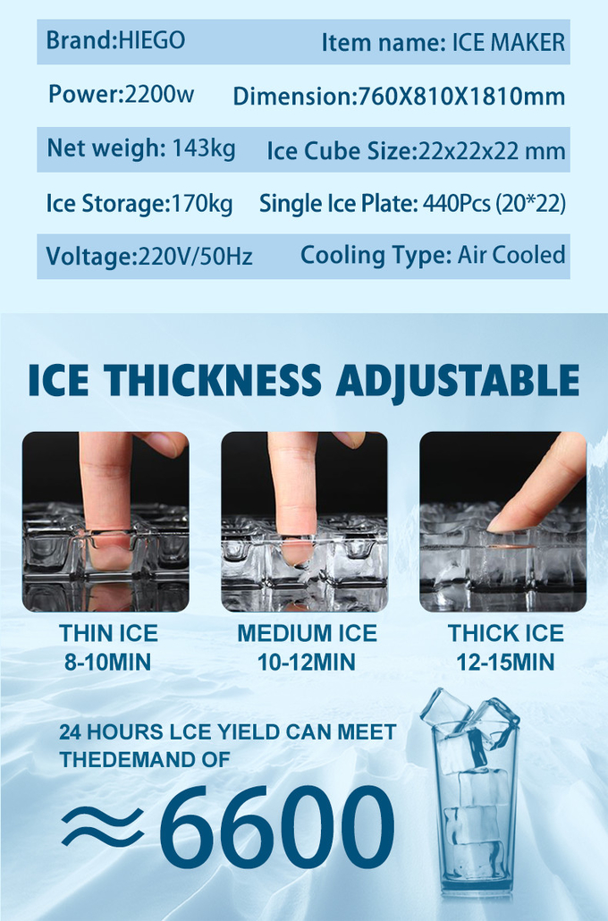 Αυτόματη μηχανή παγοκύβων 500 κιλών για Μηχανή καθαρού πάγου Winner για κρύο ποτό 7