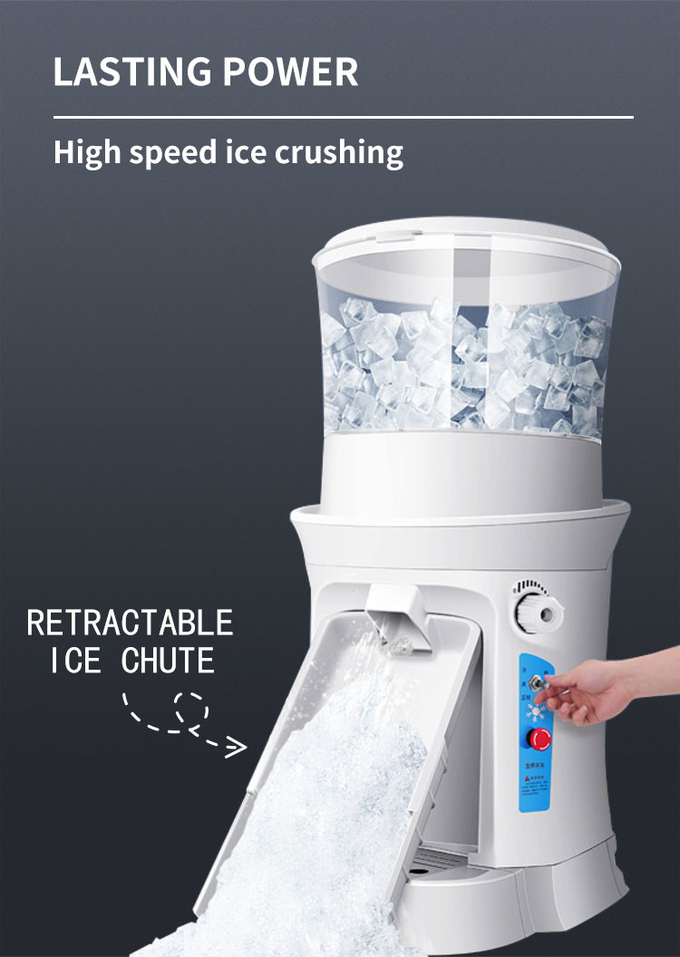 Ρυθμιζόμενη επιτραπέζια επαγγελματική μηχανή πάγου ξυριστική μηχανή κώνου χιονιού 320 rpm Ηλεκτρική μηχανή θραύσης πάγου 2