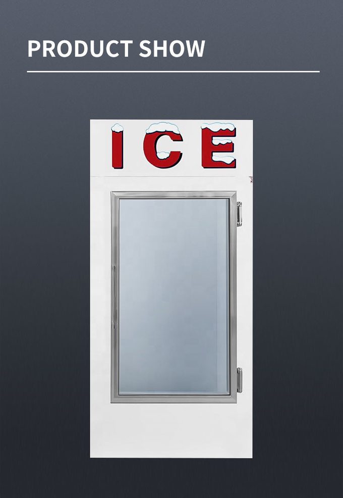 Απόψυξη Auto Cold Wall Outdoor Ice Merchandiser Γυάλινο ντουλάπι παγωτού από ανοξείδωτο χάλυβα 3