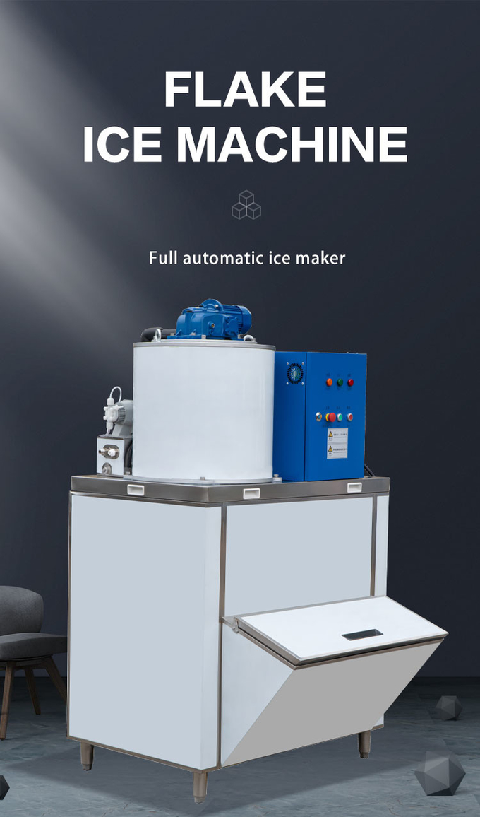 Μηχανή πάγου Geneglace Flake από ανοξείδωτο ατσάλι 1 τόνου παγωμένου χιονιού Μηχάνημα ψύξης αέρα 4