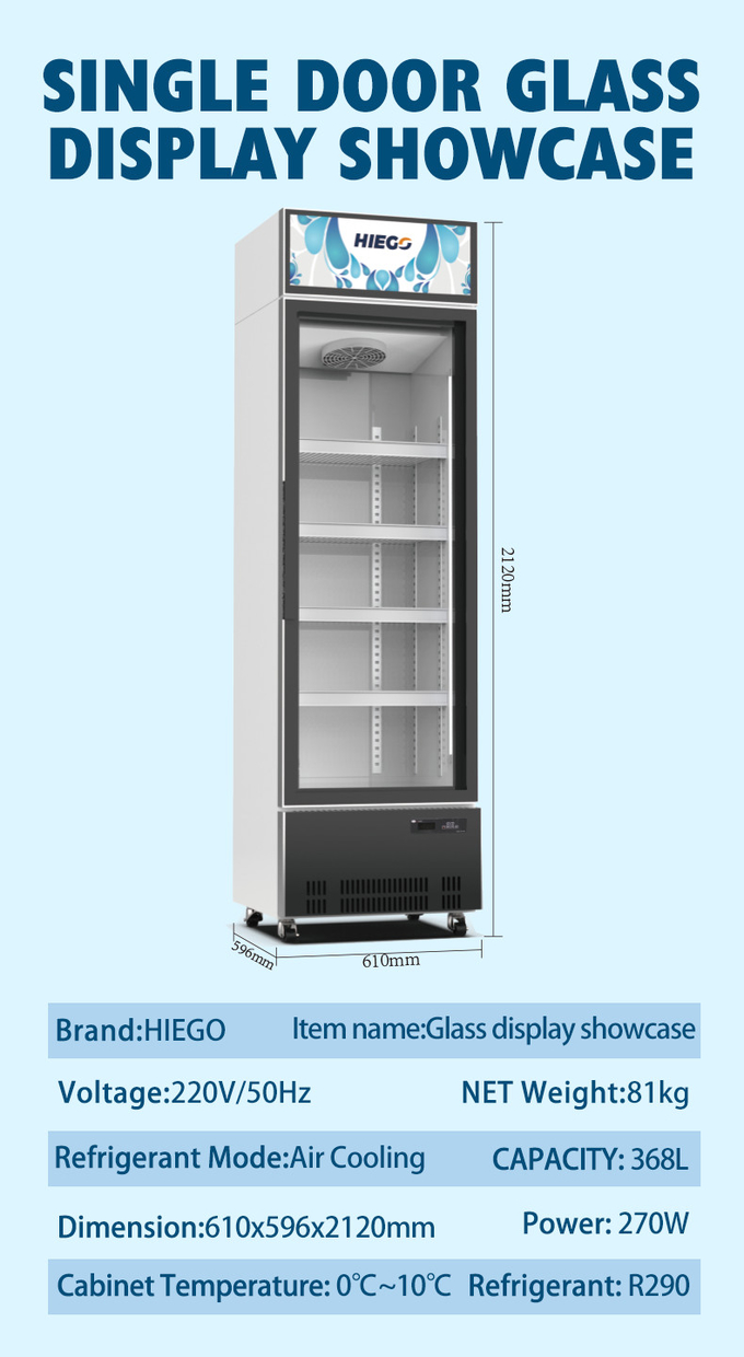 Ένα βούλωμα γυαλιού πιό ψυχρό εμπορικό ψυγείο επίδειξης πορτών στο όρθιο 0